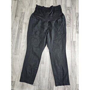 Old Navy Pants Womens 18 Black Maternity Pixie Full Panel Ankle Stretch Pull On